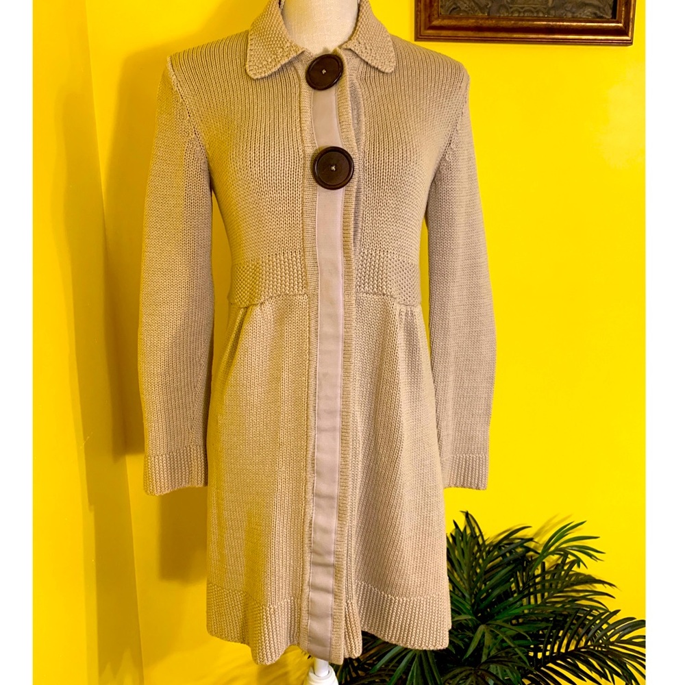BODEN Chunky Knit Big Button Cardigan. B